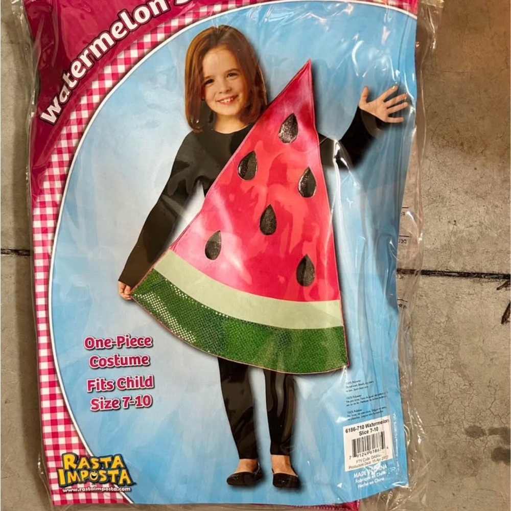 Watermelon Slice Kids Costume - Pink & Green